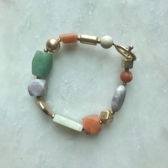 Vintage Jewelry - Vintage Rock Stone Detail Bracelet